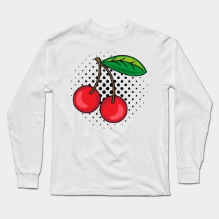 Retro Cherries Pop Art Long Sleeve T-Shirt